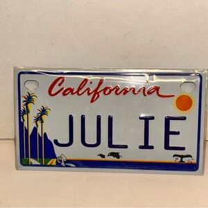 California Golden State Miniature License Bike Plate 4”x2 1/4” JULIE Novelty New